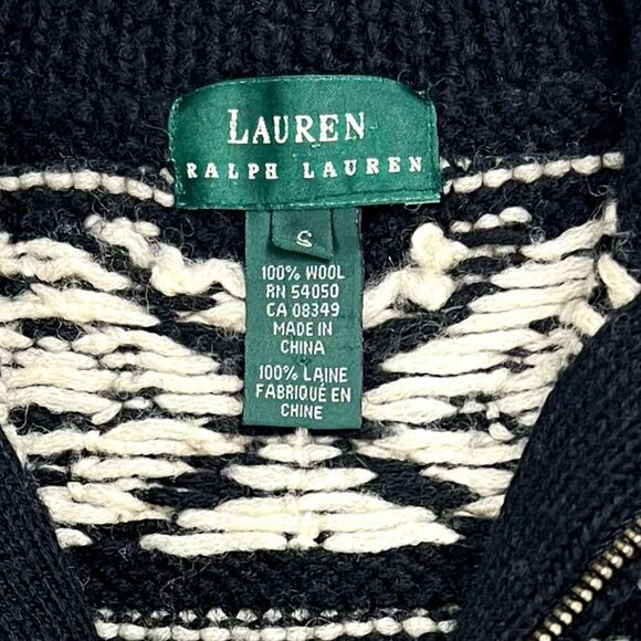 Vintage Lauren Ralph Lauren 100% Wool 1/4 Zip Pullover Sweater - Picture 5 of 10